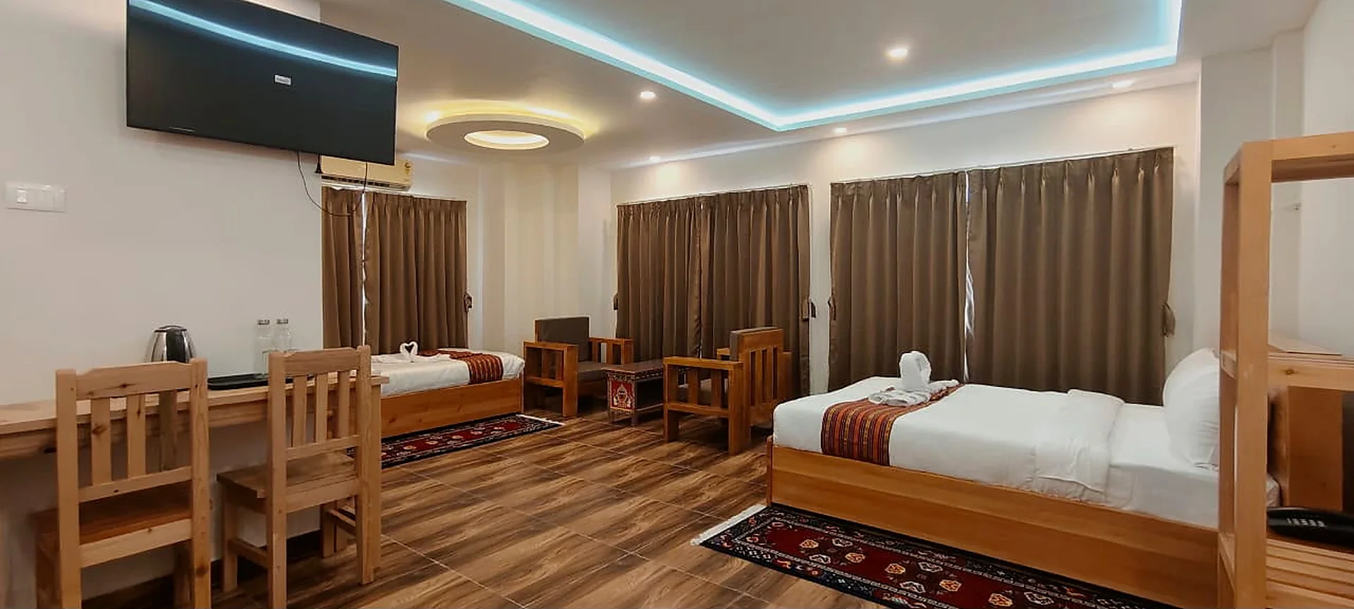 A peaceful guest room at TASHI TAGYE HOTEL